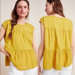 Velvet for Anthropology Mustard Top